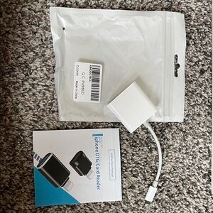 White Lightning to USB Camera Adapter - OTG Card Reader Accessory